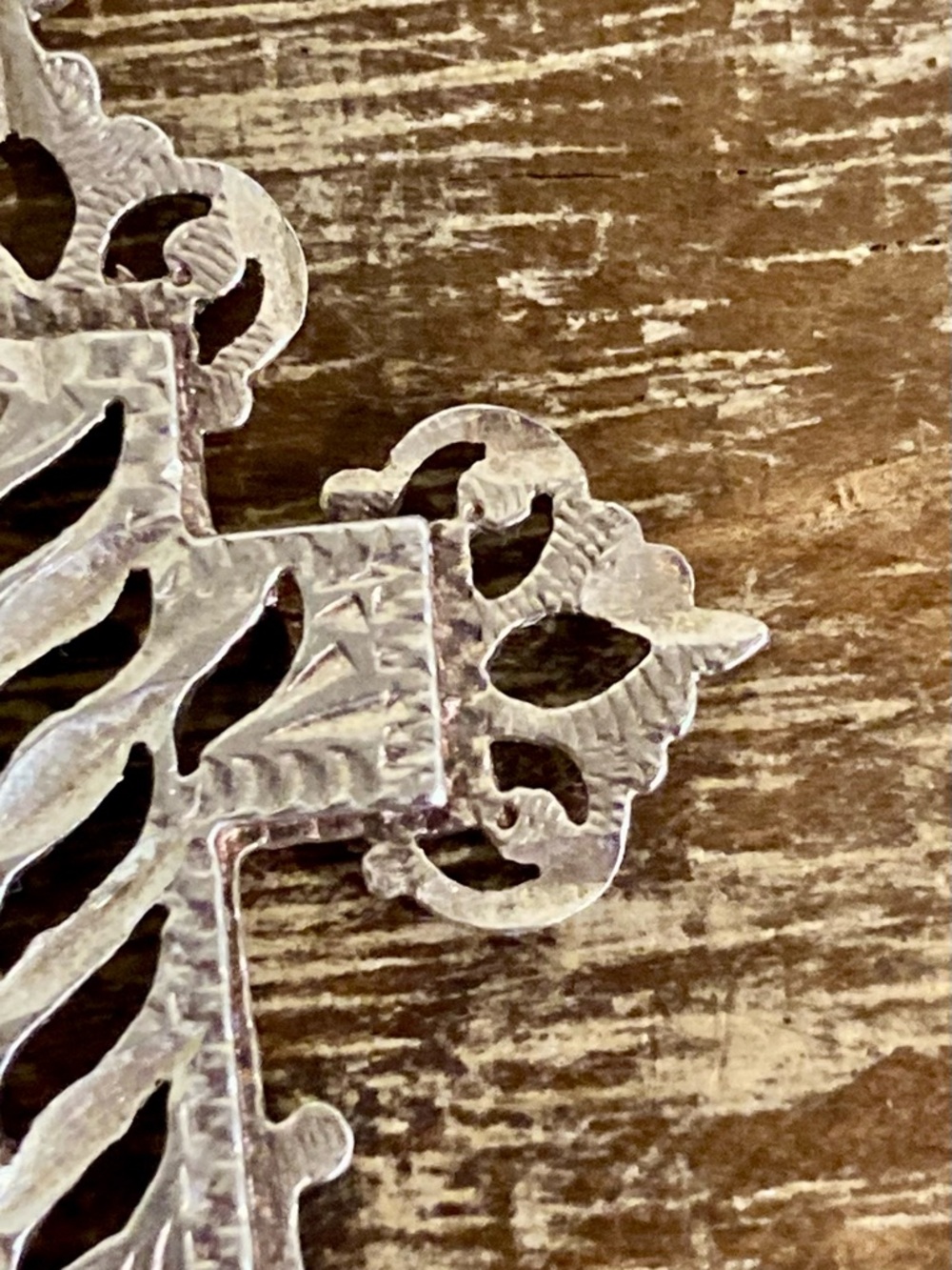 Sterling Silver Filigree Cross Pendant 2 1/8” - Picture 11 of 14
